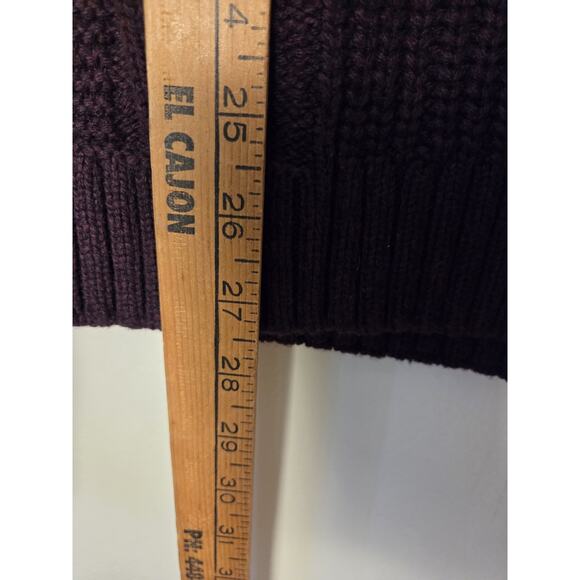 Ted Baker Half Button Mock Neck Knit Sweater Brown Red Undertone Size 2 Small - Picture 13 of 13